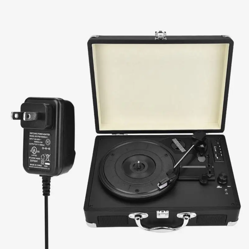 

Antique Vinyl Record Player Suitcase Portable Turntable Player for LP (100-240V)