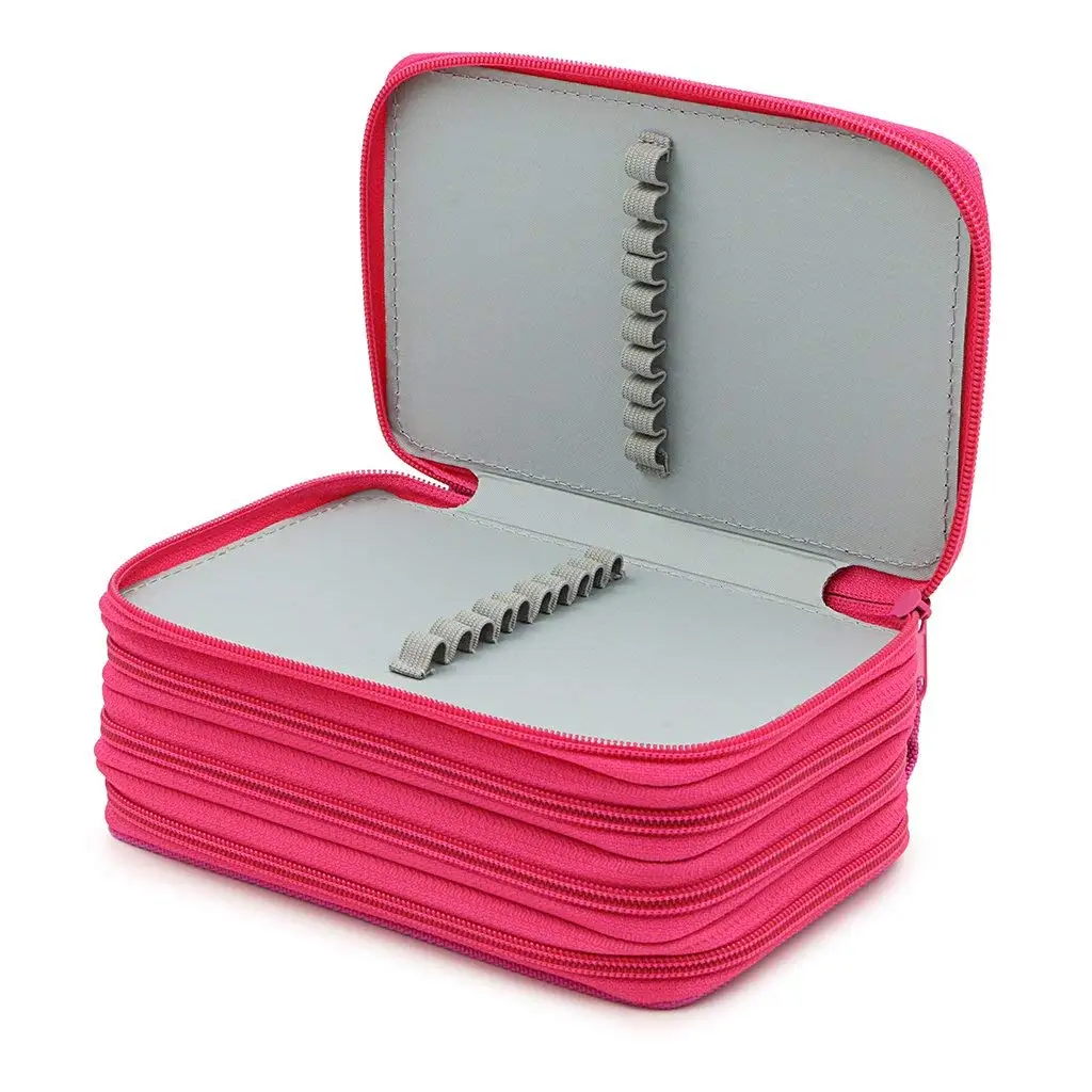 72 отверстия 4 слоя Карандаш Чехол для школьников тканым чехлом маркер для хранения Цветные карандаши ручка, школьные принадлежности, розово-красный