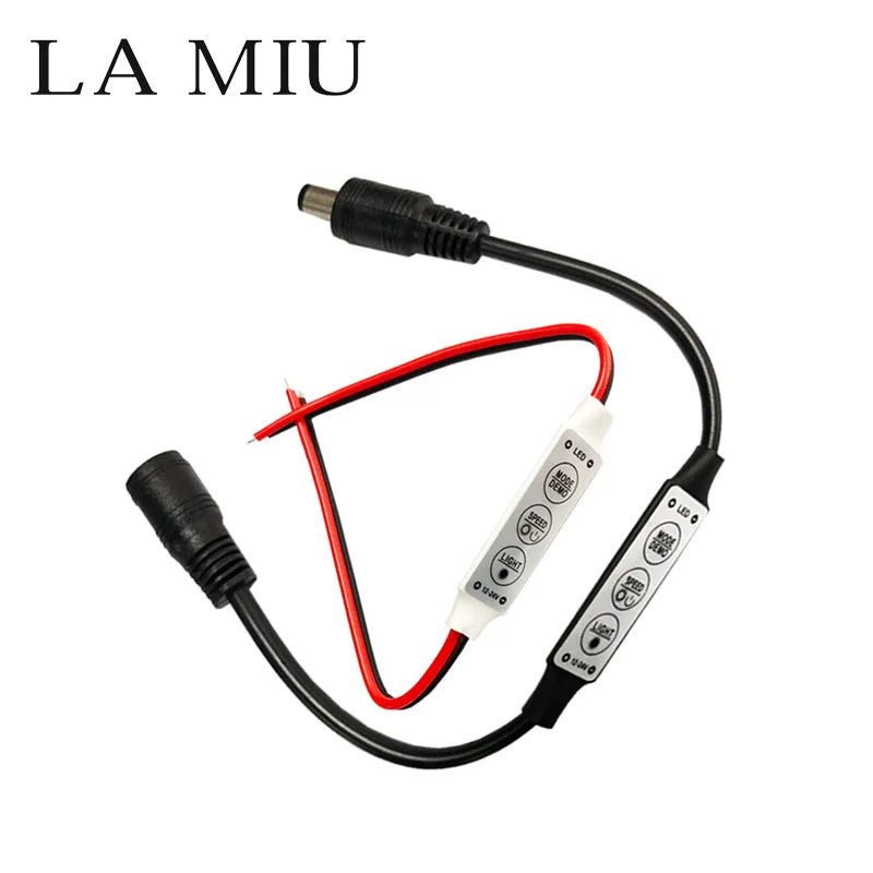 Мини LED RGB контроллер 3 клавишный светодиодный Яркость Диммер постоянного тока 12 24