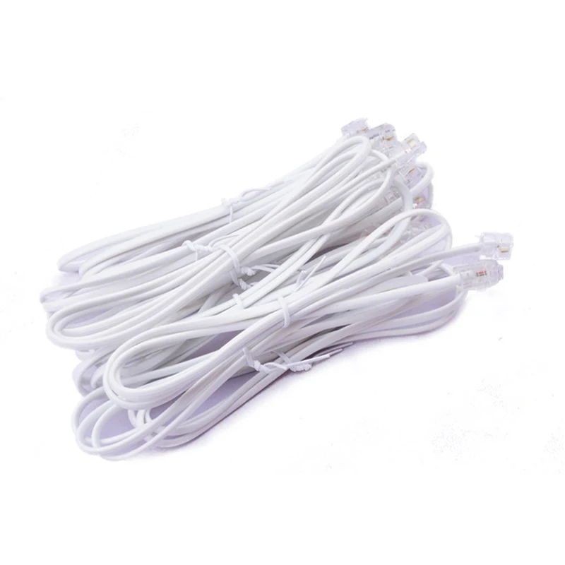 

2pcs Pure Copper 0.5M Telephone Line Cord Cable Wire Connection 6P4C RJ11 DSL Modem Fax Phone to Wall Black For Telephone