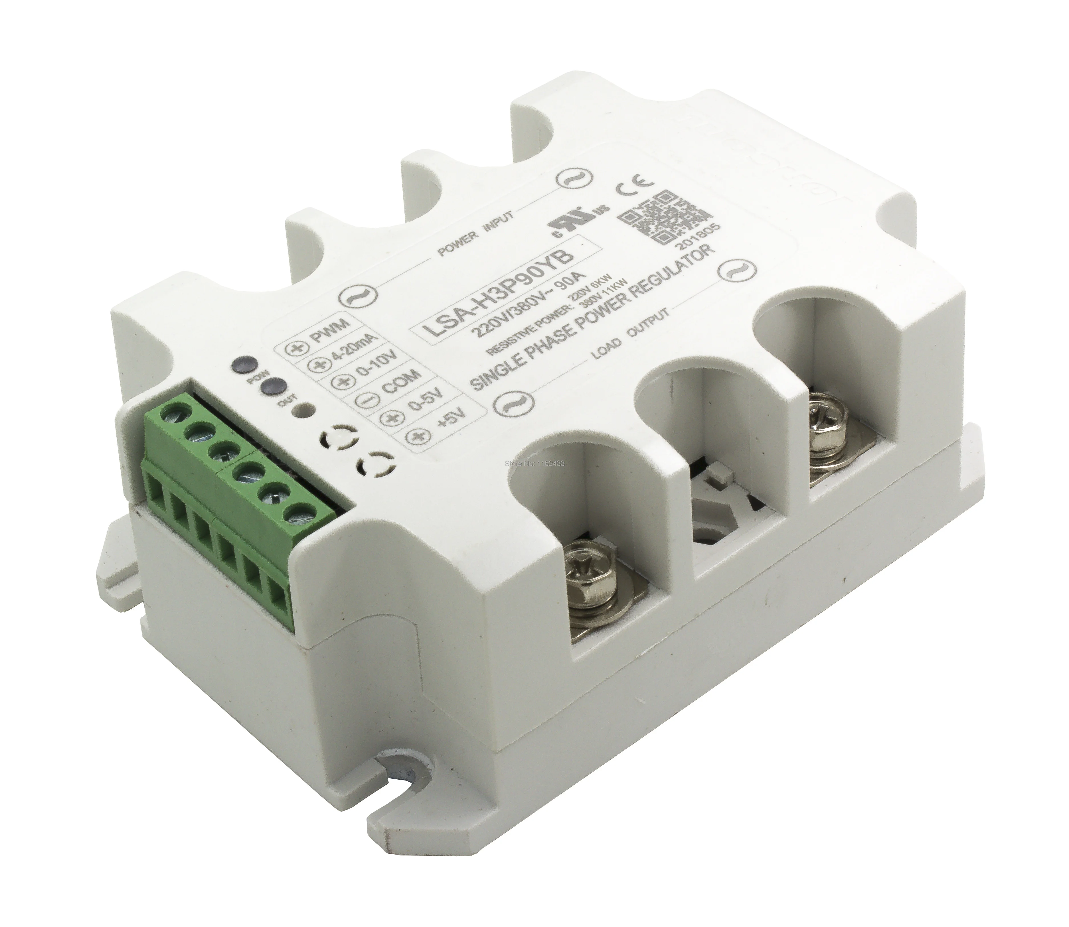 12pcs LSA-H3P90YB 단상 ac 90a 220 v/380 v 솔리드 스테이트 전압 레귤레이터 및 방열판 (팬 포함)