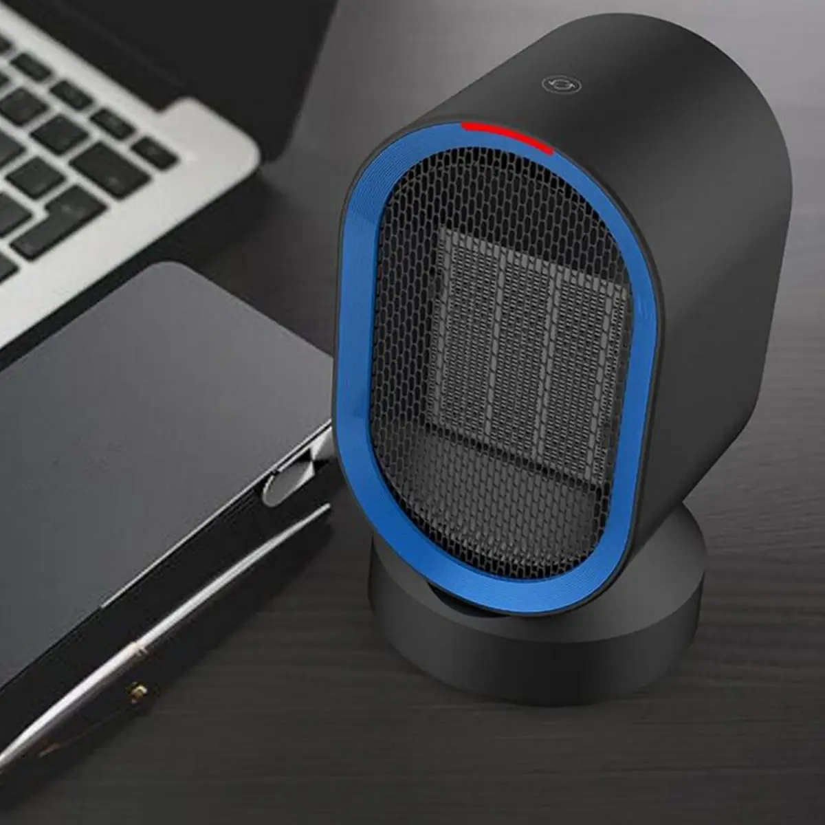 Black 600W Portable Electric Heater Fan 1 Touch Wall Outlet Air Heating