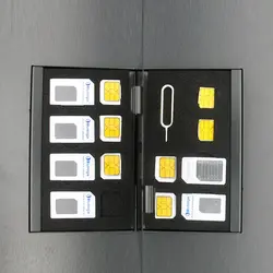 Чехол алюминиевый Портативный протектор держатель Черный SIM Micro Pin Nano SIM карта памяти коробка