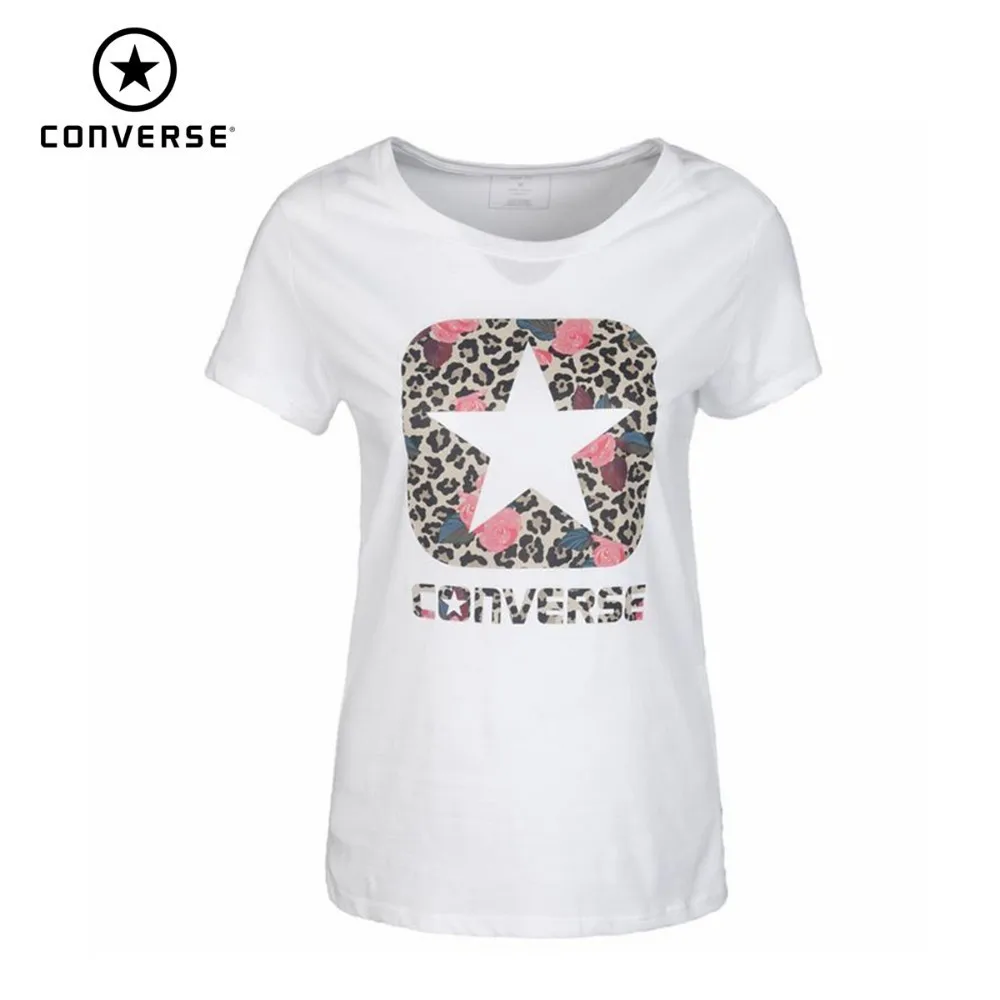 

Converse Breathable Woman Running T-shirt Leopard Printing Short Sleeve Sports Shirts 0005251