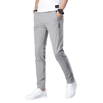 

Men Pants Casual Mens Business Male Trousers Classics Mid weight Straight Full Length Fashion breathing Pant