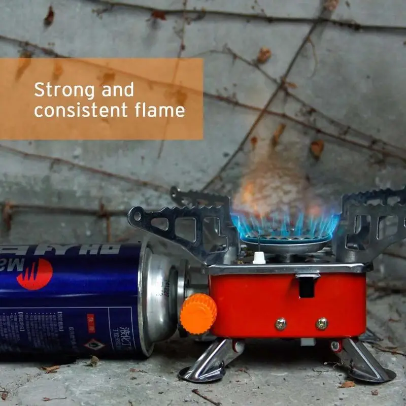 

Mini Outdoor Portable Convenient Gas Stove For Camping Picnic Cookout BBQ Cooker Gas Stove Safety Easy To Use