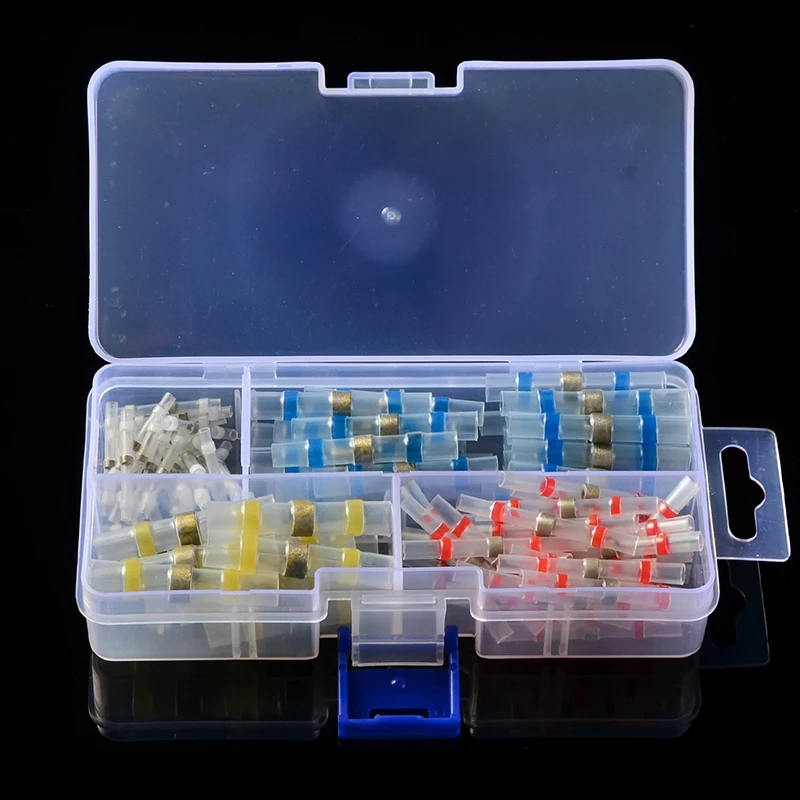 

100PCS Mixed-size Heat Shrink Sordering Terminals Waterproof Solder Sleeve Tube Electrical Wire Insulated Butt Connectors Kit