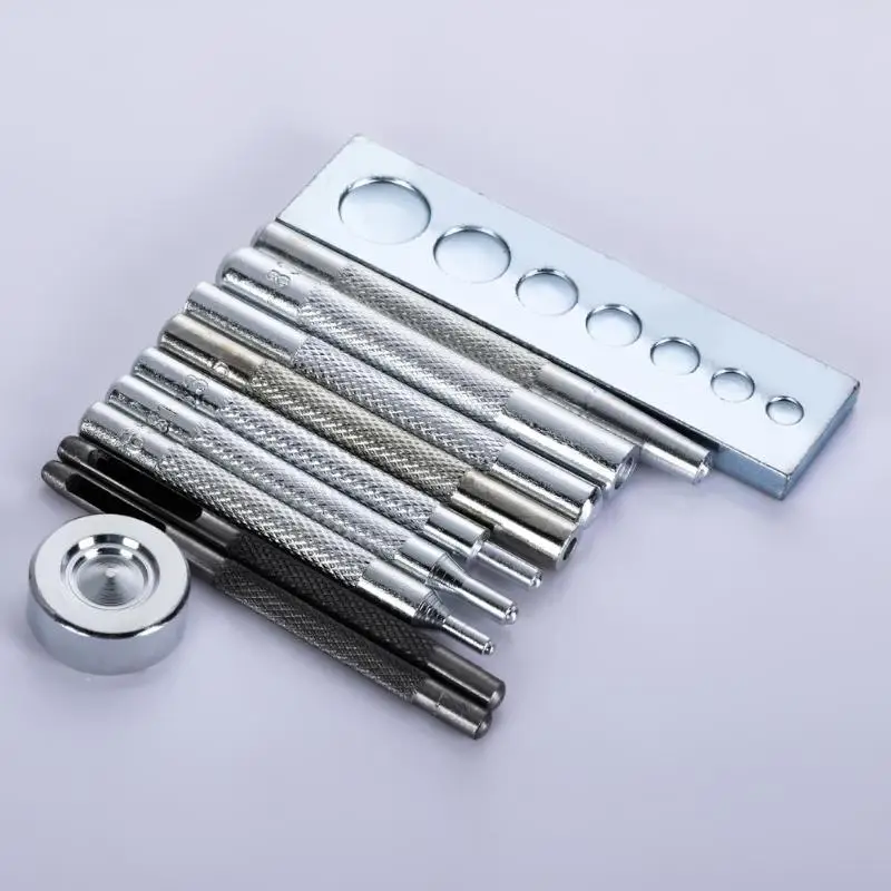  11pcs Snap Rivet Fastener Buttons Installation Sewing Tool Kit for DIY Leather Crafts Hand Punch To - 32974238314