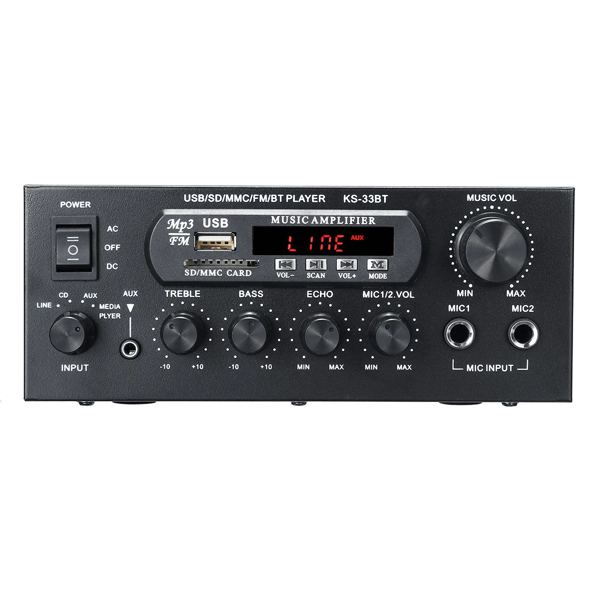 Comprar AMPLIFICADOR DE POTENCIA DE Audio de 1000W 220V 110V amplificadores de cine en casa Audio con soporte de Control remoto FM USB tarjeta SD bluetooth