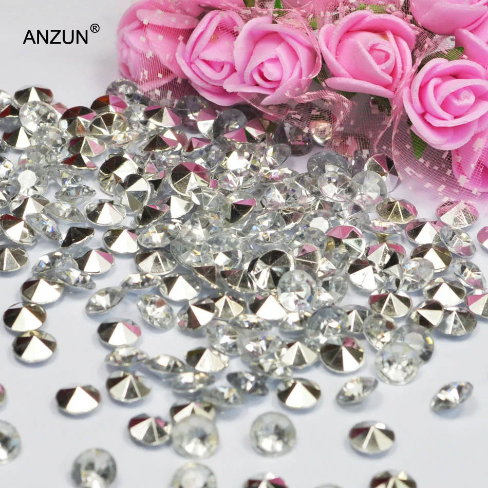 250 шт 10 мм 4CT Акриловые Алмазные конфетти Свадебная вечеринка Разбрасыватели конфетти для стола украшения кристалл