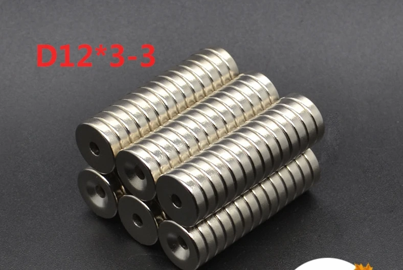 

20 Pieces/Pack D12 x 3mm N38 Magnetic Materials Neodymium Magnet Mini Small Round Disc Hole 3mm 12*3-rth free shipping wholesale