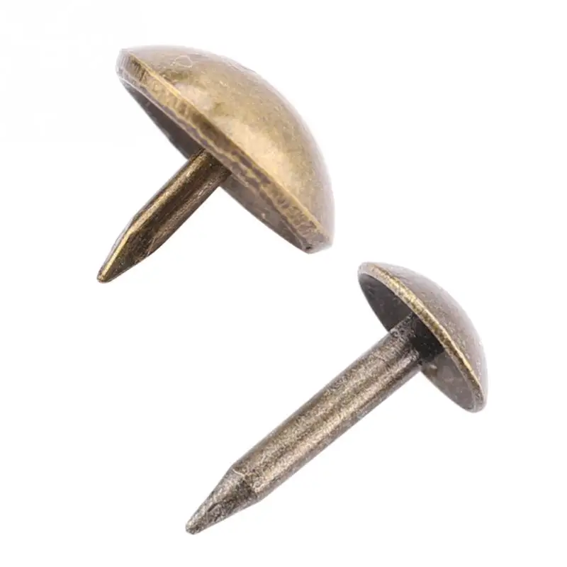 

100pcs/set Iron Upholstery Nail Antique Jewelry Case Box Sofa Decorative Tack Stud Pushpin Repairing Decorative Furniture Nails