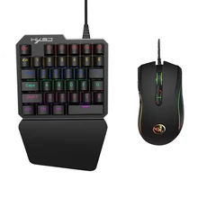 HXSJ J100+ A869 Набор клавиатуры и мыши с 35 клавишами мини USB проводной 3200 dpi 7 кнопок светодиодный оптическая игровая клавиатура мышь комбо для PC Gamer