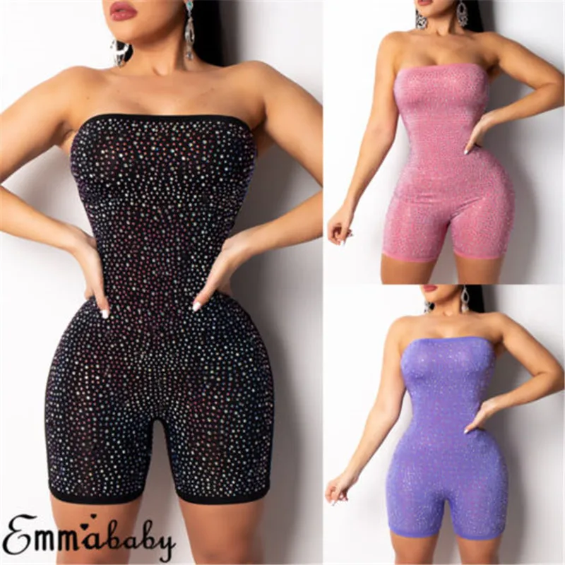 2019 New Style Women Ladies Clubwear Sleeveless Bodycon Sequined Romper Jumpsuit Party Club Playsuit Bodysuit Slim 2019 New Style Women Ladies Clubwear Sleeveless Bodycon Sequined Romper Jumpsuit Party Club Playsuit Bodysuit Slim