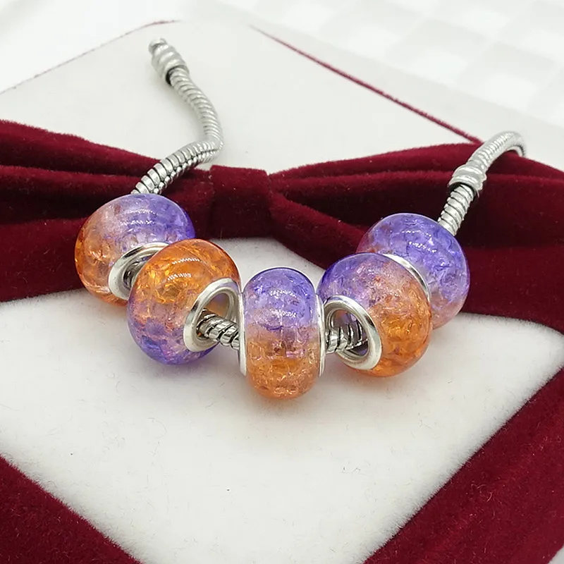 TTBEADS 1 шт. Европейский Шарм-бисер из серебристой смолы для ожерелья браслета