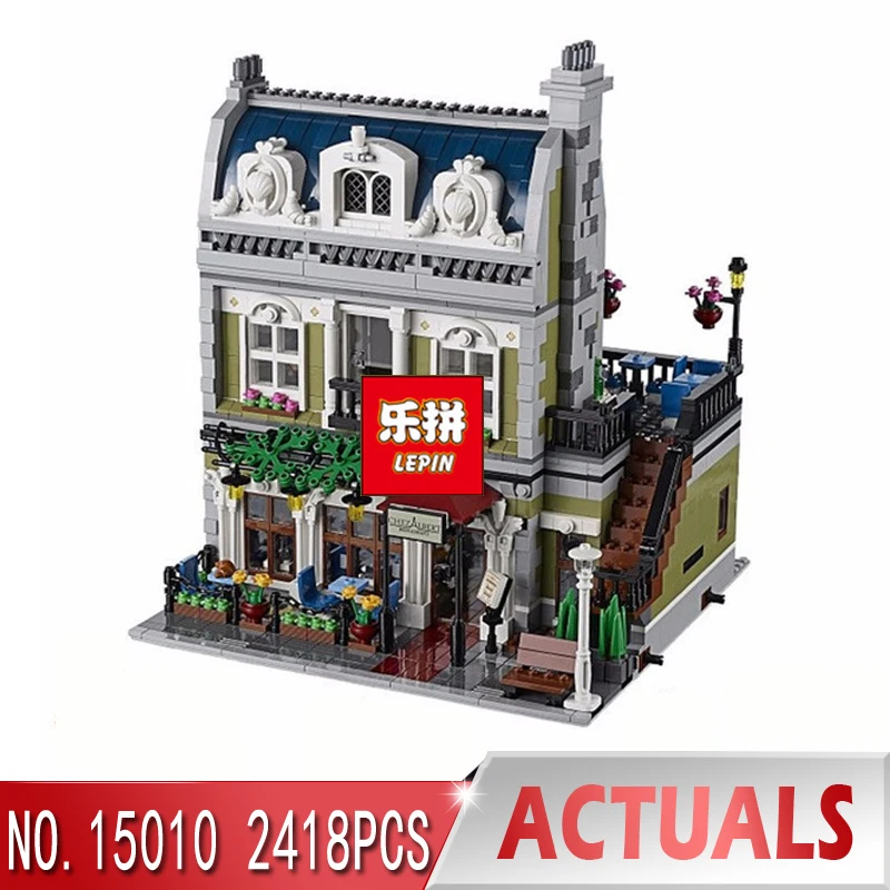 

Lepin 15010 15010B 2418Pcs New Creator Expert City Street Parisian Restaurant Model Building Blocks Compatible legoing Gift