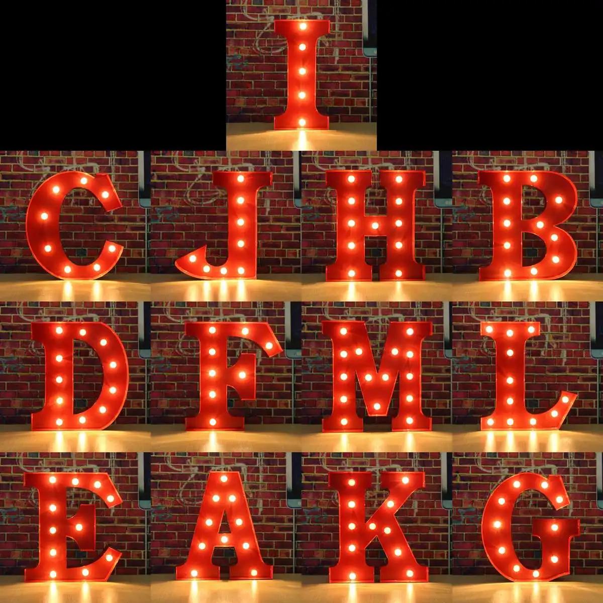 

Hot Sale 12 inch Alphabet 26 Letter LED Light Atmosphere Night Light Home Bar Decoration Bedroom Wedding Birthday Party Decor