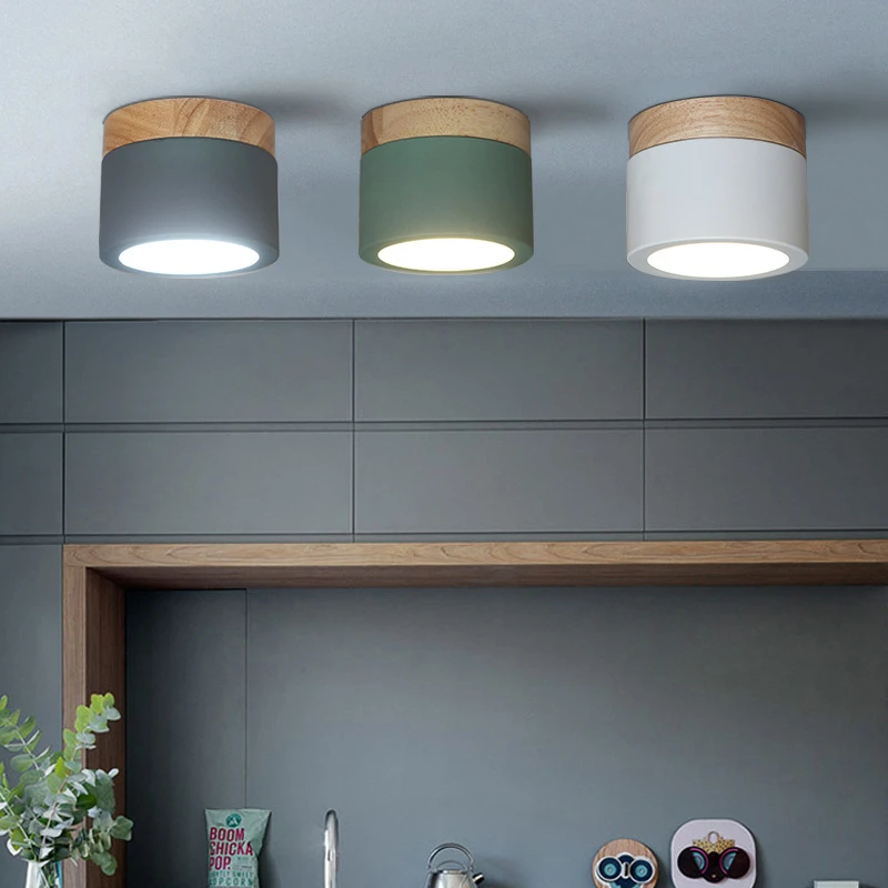 

5V Wood Led Downlight Ceiling Lamp Wooden Light Moden Home Decor Lighting Fixtures Living Down Lights Nordic Iron For Aisle