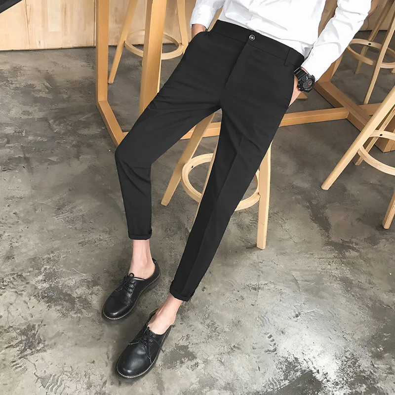 Men's Trousers 2019 Spring New Loose Versatile Slim Feet Pants Thin Section Nine Pants Personality Youth Casual Men's Clothing