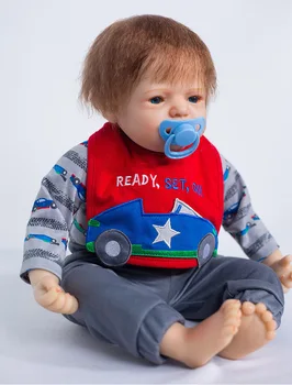 

Cotton Body Cute Alive Doll Reborn Xmas Gift Baby Vinyl Newborn Silicone BeBe 52cm Handmade LIfelike Toddler Dolls