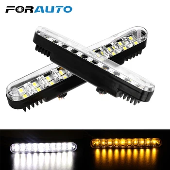 

2 Pieces Car Amber Turn Signal Light White DRL Car-styling Fog Lamp Bulb Waterproof Car Daytime Running Lights DC 12V 30 SMD