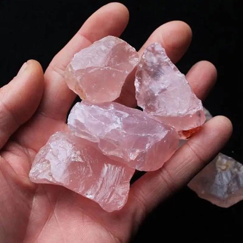 

Natural Pink Quartz Crystal Stone Rock Mineral Specimen Treatment Stone Point Healing Hexagonal Wand 2-3CM Home Garden Decor