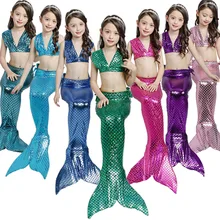 Г., купальный костюм русалки для девочек детский купальный костюм-бикини с рыбьим хвостом летняя пляжная одежда детский купальный костюм принцессы Ариэль для девочек