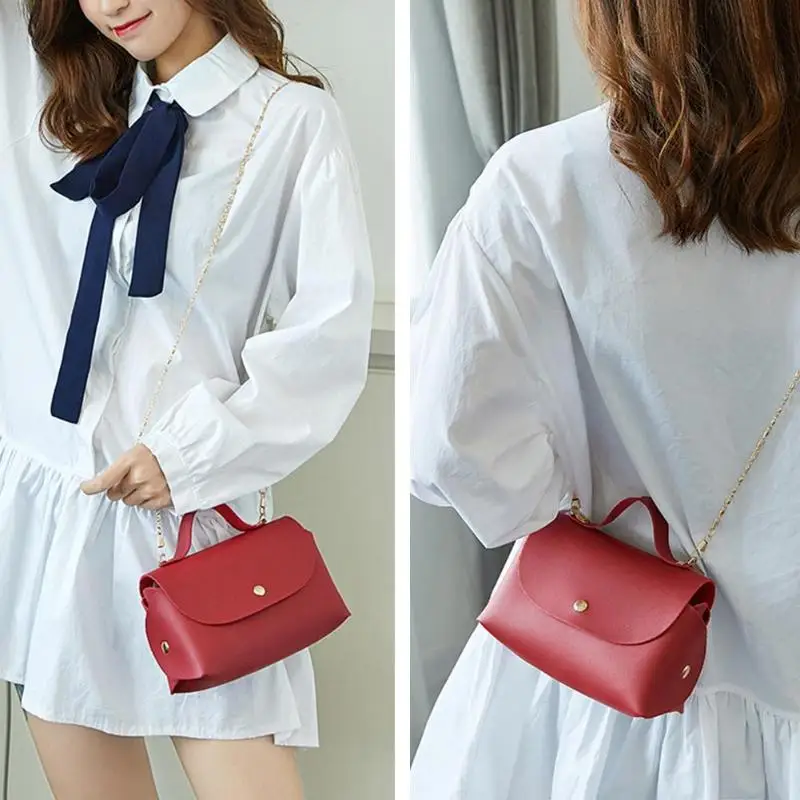 

Fashion Women Chain Shoulder Bags PU Leather Candy Color Crossbody Bag Gift Clutch Bags Designer Mini Shoulder Bag 2019 New
