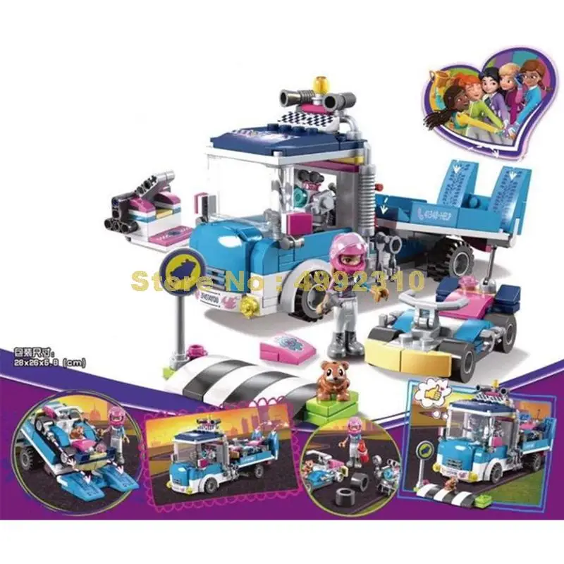

SY1156 257pcs Girls Friends Service & Care Truck Set Car Building Blocks Compatible 41348 Bricks Toy