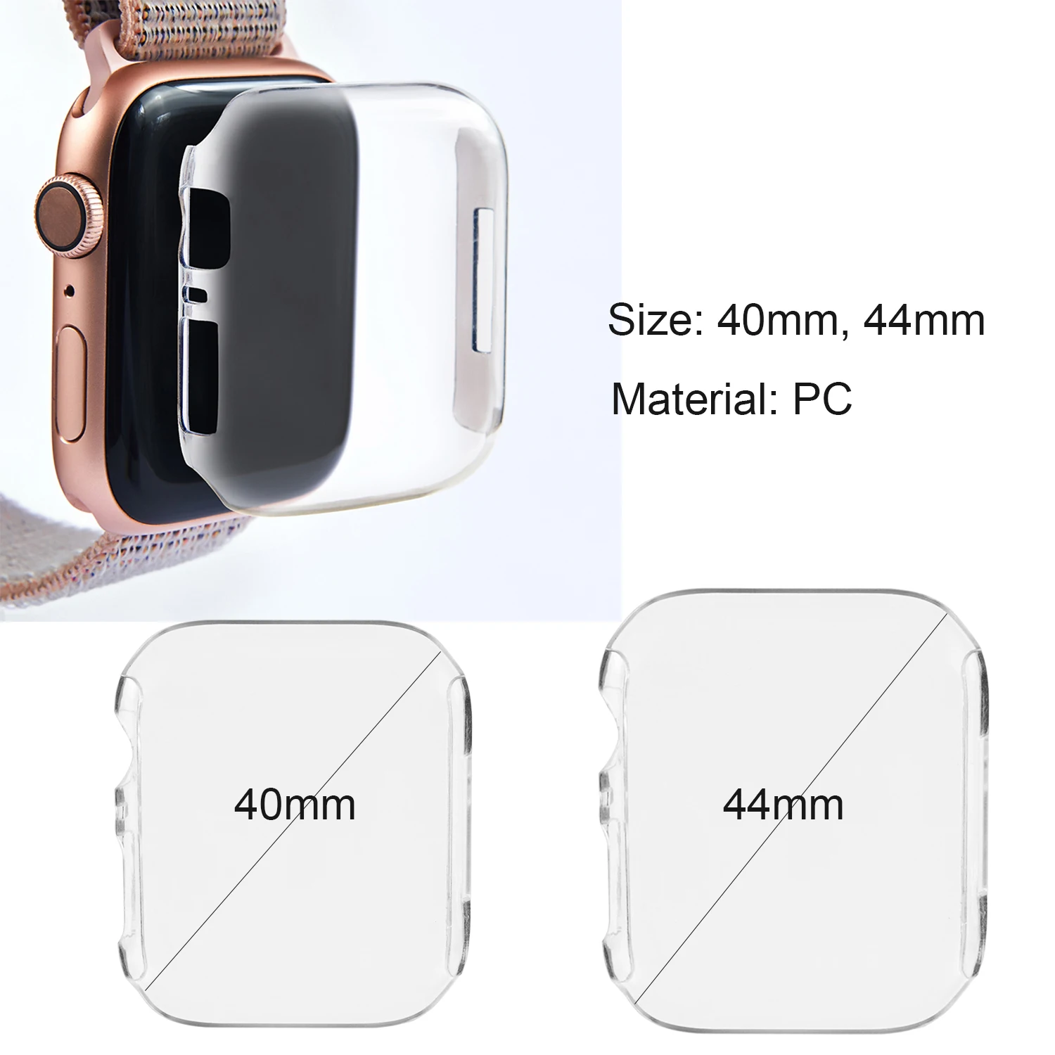 Модный прозрачный противоударный мягкий защитный чехол Besegad из ТПУ для Apple Watch iWatch