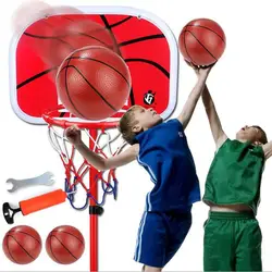Баскетбольный обруч + Баскетбол + насос, Высота 1,5 м, Регулируемый Детский комплект для баскетбола Mimi, ободок для баскетбола, сетчатый