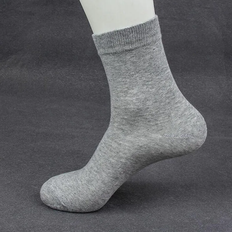 Высококачественные повседневные мужские носки в деловом стиле для мужчин, хлопковые фирменные носки для осени и зимы, черные, белые носки, большие размеры, носки без пятки