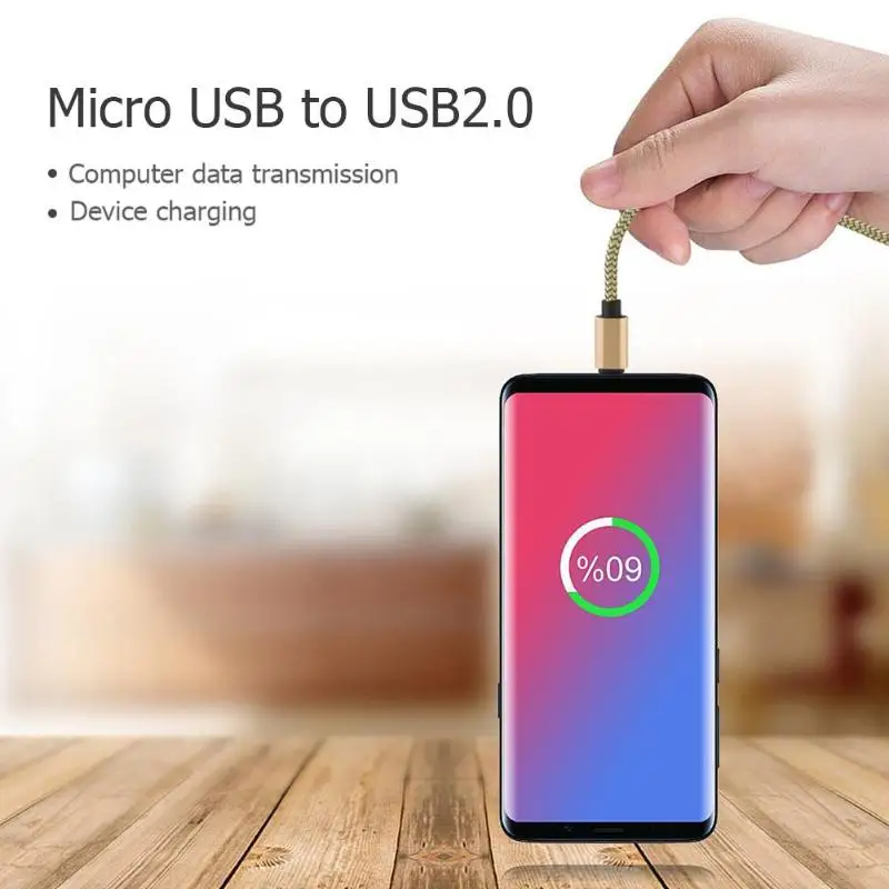 1 м кабель с разъемами микро usbи USB 2 0 Быстрый зарядный для передачи данных