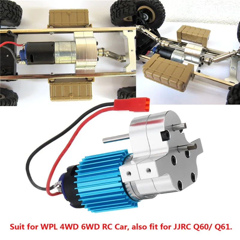 

1PC Metal Transfer Gear Box W/ 370 Motor for WPL B-16 B-24 B-36 C24 JJRC Q60 Q61 4WD 6WD RC Car