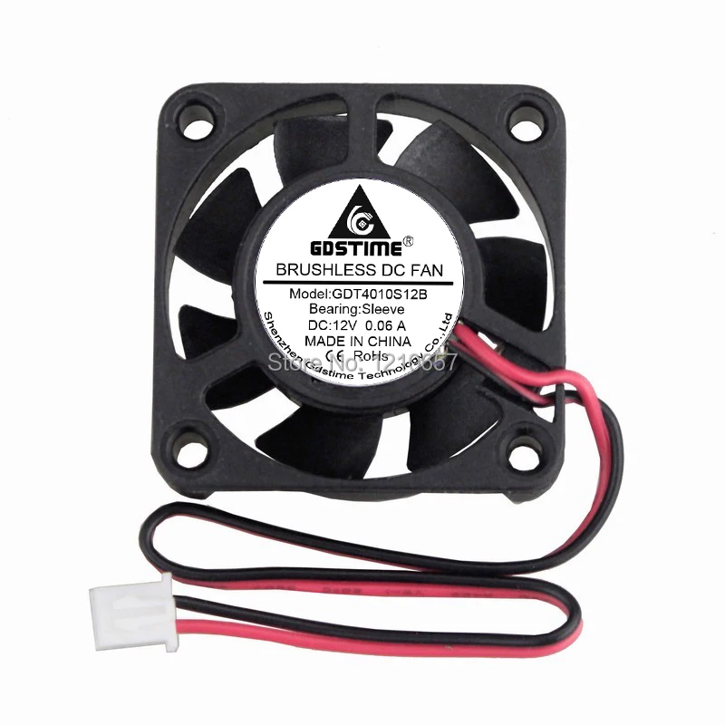 

5 Pieces LOT Gdstime Mini 4cm 40mm x 40mm x 10mm 4010s 12V 2Pin DC Brushless Computer Cooling Fan