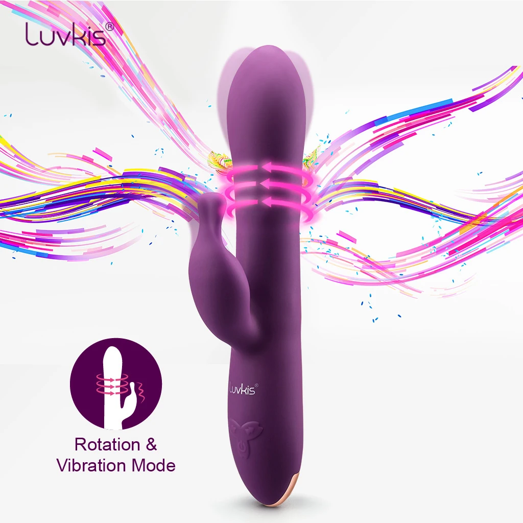 Вращающийся вибратор кролик Luvkis 360 градусов 5 скоростей точка G с стимуляцией