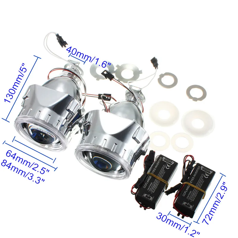 حار 2 قطعة 2.5 بوصة العالمي ثنائية زينون ل HID العارض عدسة الفضة الأسود الكفن H1 زينون LED لمبة H4 h7 دراجة نارية سيارة العلوي
