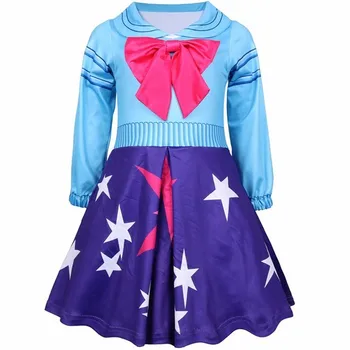 

Girls Summer Cute Cartoon Doll Polka Dot Dress Kids Halloween Surprise Birthday Wedding Party Lolita Cosplay Costume Bow Dress