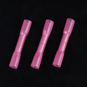 

50pcs Red 22-16 AWG 0.5-1.5mm Heat Shrink Butt Cable Wire Crimp Connector Electrical Terminals Quick Connect Connector BHT1.25