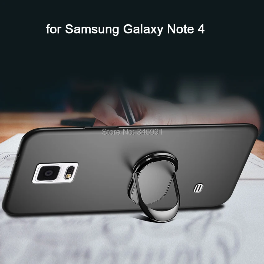 Note4 чехол для samsung galaxy Note 4 чехол Роскошный 5," мягкий черный силиконовый магнитный автомобильный держатель кольцо для samsung galaxy Note 4