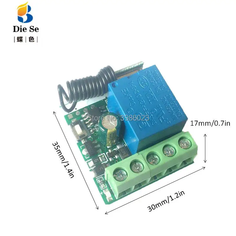 433MHz Universal Wireless Remote Control DC 12V 1CH Relay Receiver Module RF Switch 1 Button Remote Control Gate Garage opener 433MHz Universal Wireless Remote Control DC 12V 1CH Relay Receiver Module RF Switch 1 Button Remote Control Gate Garage opener