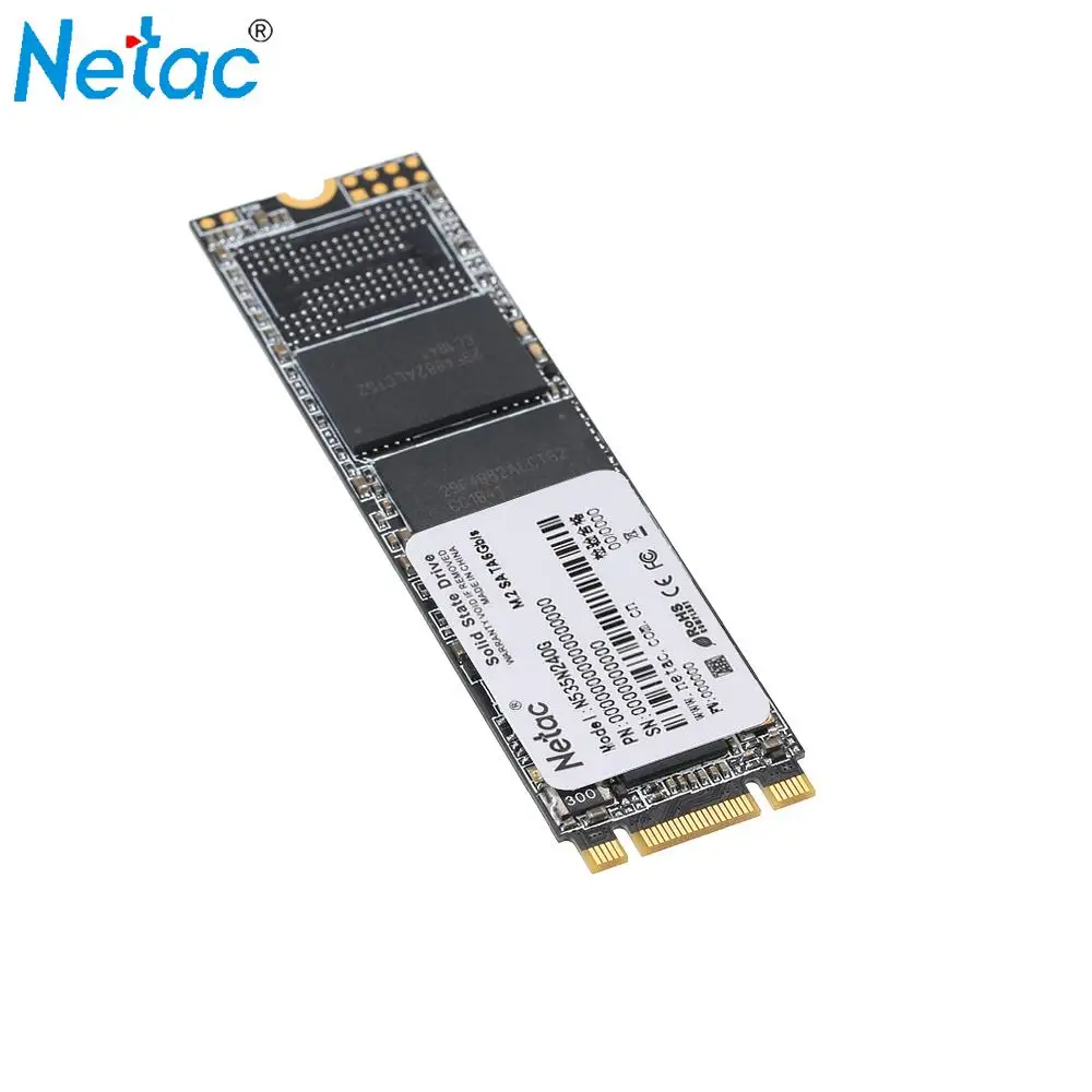Твердотельный накопитель Netac N535N SSD M.2 2280 SATAIII 6 ГБ/сек. 120 ГБ PCIe Gen3 3D MLC/TLC NAND
