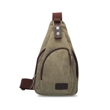 

New Man Vintage Canvas Leather Satchel Shoulder Sling Small Chest Bag Pack Travel Hiking Sports Shoulder B Ackpack Cross Body