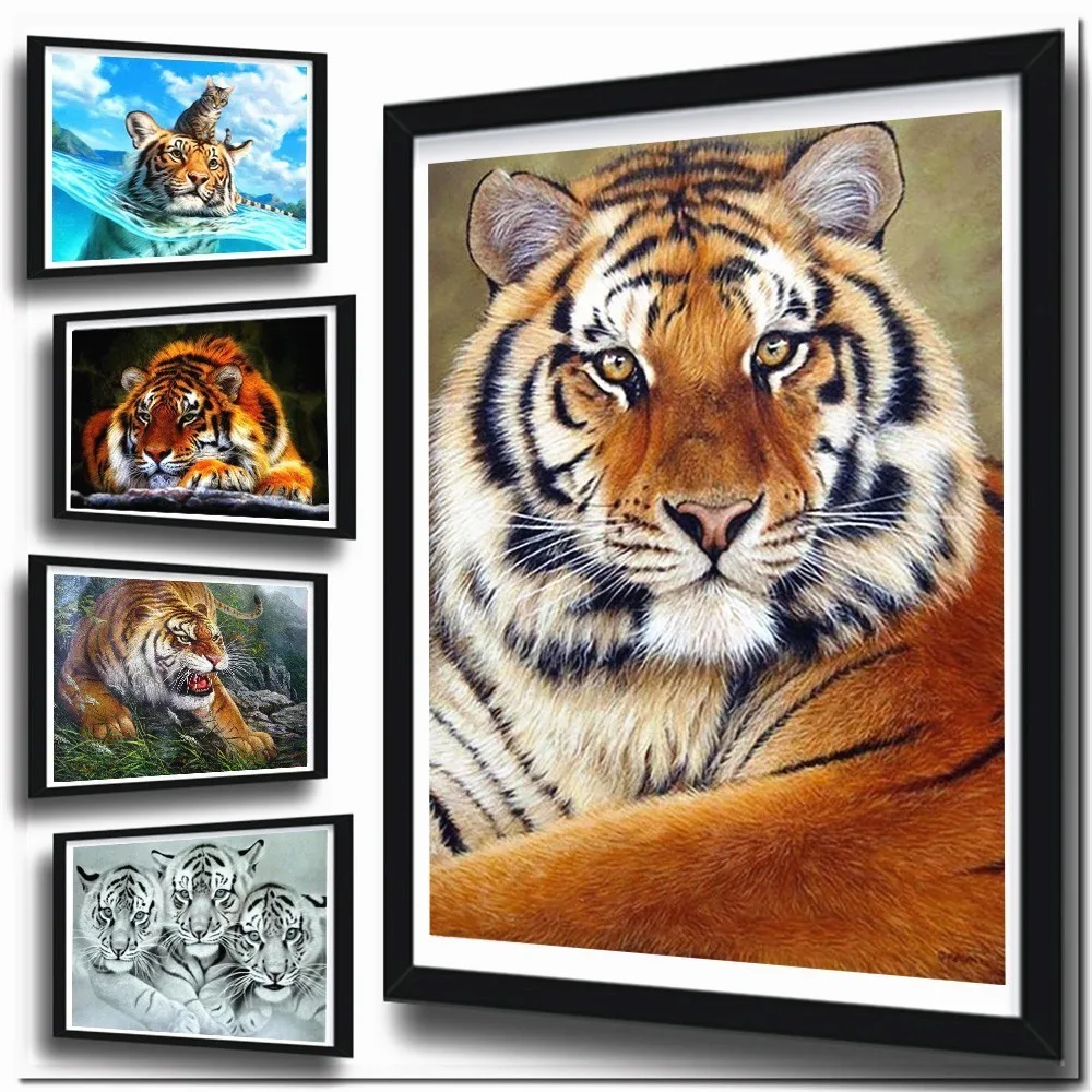 

HUACAN DIY Diamond Painting Full Square Animal Tiger Rhinestone Picture Embroidery Sale Diamond Mosaic Home Decor Gift DropShip
