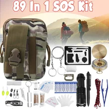 SOS аварийное оборудование для кемпинга выживания 89 шт./компл. снаряжение для улицы тактический инструмент безопасности первой помощи легкий универсальный портативный
