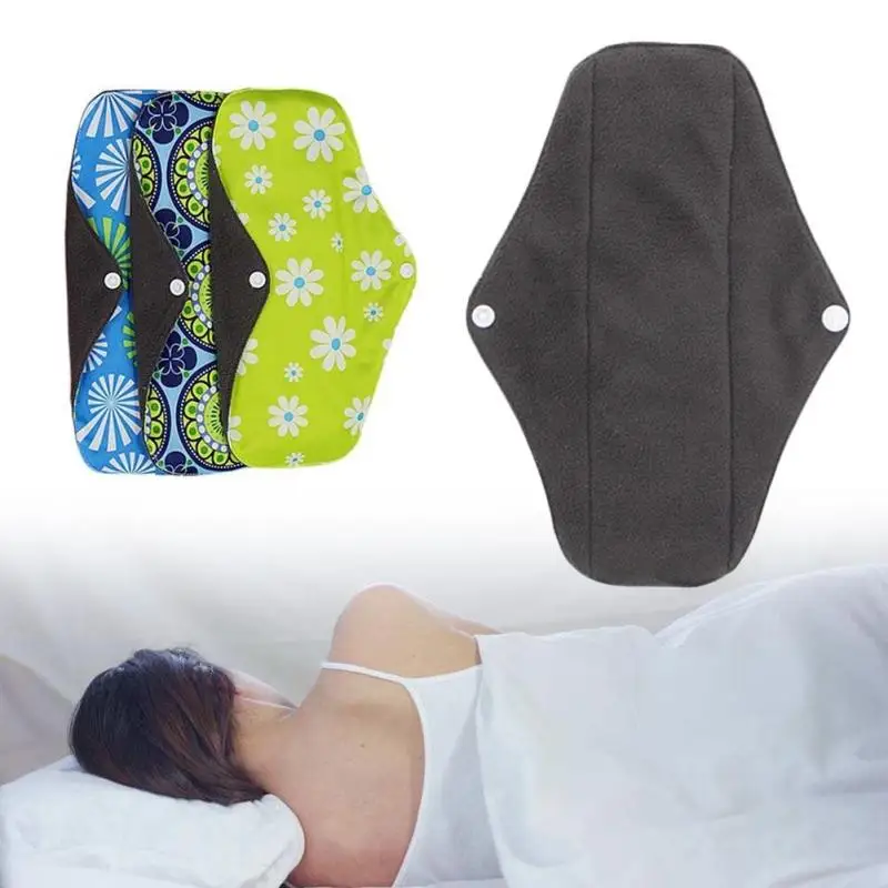 Flower Printed Washable Pad Cloth Menstrual Pads Reusable Bamboo