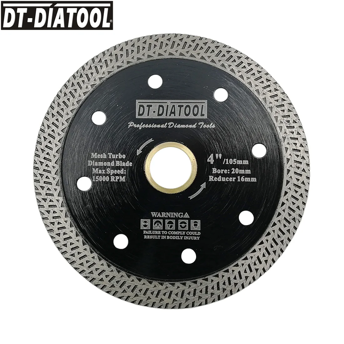 DT-DIATOOL 5 pcs Diameter 105mm Dry or wet Hot-pressed sintered Diamond Cutting Disc With Mesh Turbo Rim Segment 4inch Saw Blade DT-DIATOOL 5 pcs Diameter 105mm Dry or wet Hot-pressed sintered Diamond Cutting Disc With Mesh Turbo Rim Segment 4inch Saw Blade