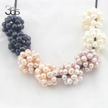 

Free Shipping 4pcs 18-20mm Round Freshwater Pearl Beads Contexture Jewelry Knitted Ball