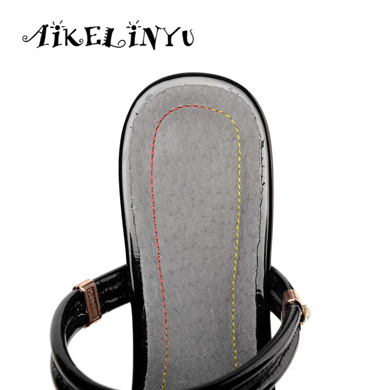 AIKELINYU/Летняя обувь женские шлепанцы из натуральной кожи на низком каблуке модные