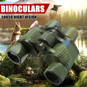 

50X50 Night Vision Binocular Telescope Waterproof Outdoor Travel Camping Hunting Green Central Anti-skid Focusing Magnification